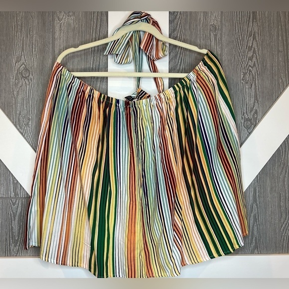 B16.33 NWT Eloquii Elements Striped Halter Top Multicolored 18/20 - Picture 4 of 5